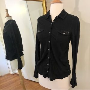 Urban Outfitters Distressed Buttoned Lattice Back